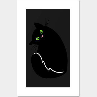 Inquisitive Black Cat Posters and Art